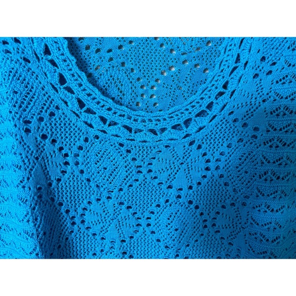 Lilly Pulitzer Blue Crochet Pom Pom Long Sleeve Sweater - Picture 5 of 7